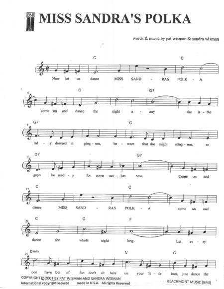 Free Sheet Music Miss Sandras Polka