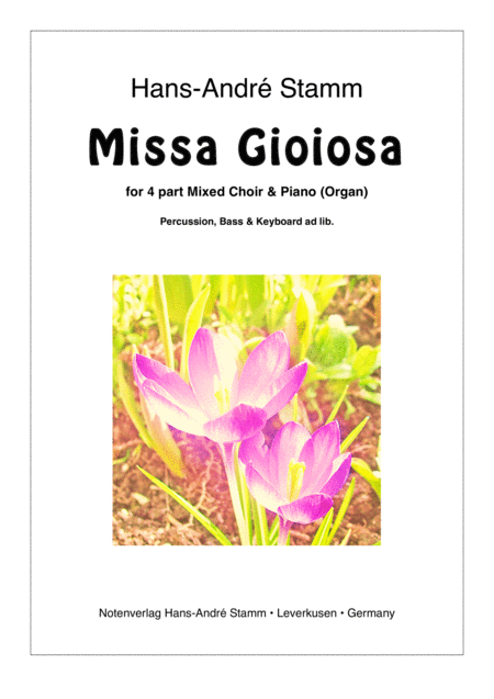 Free Sheet Music Missa Gioiosa For 4prt Mixed Choir Piano Or Organ Bass Drums Keyboard Ad Lib