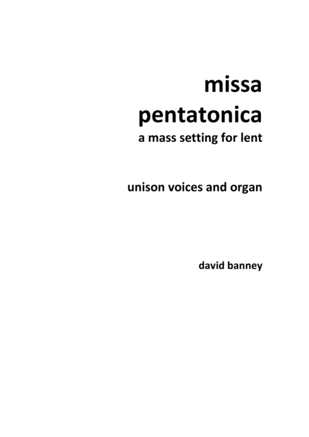 Missa Pentatonica Pentatonic Mass Sheet Music