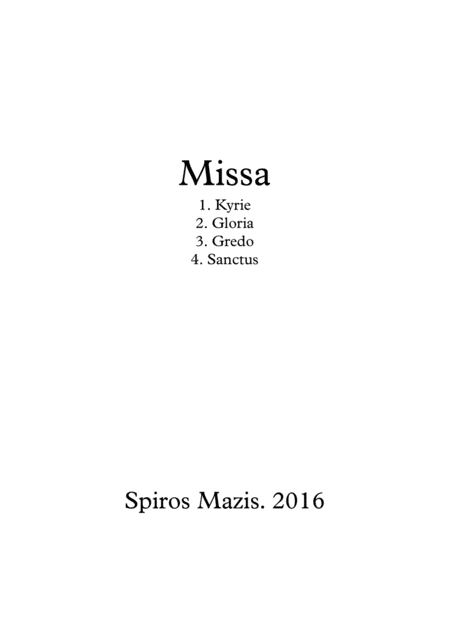 Free Sheet Music Missa