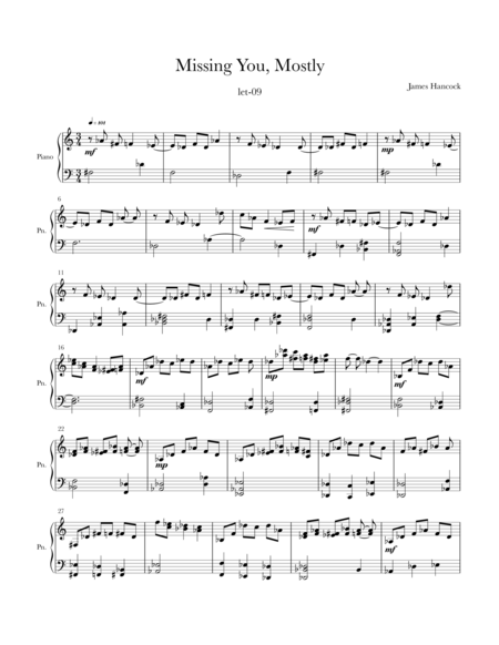 Free Sheet Music Missing You Mostly