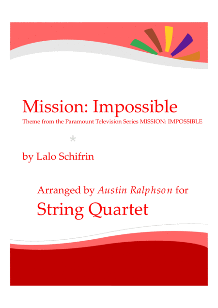 Mission Impossible Theme From The Paramount Television Series Mission Impossible String Quartet Sheet Music