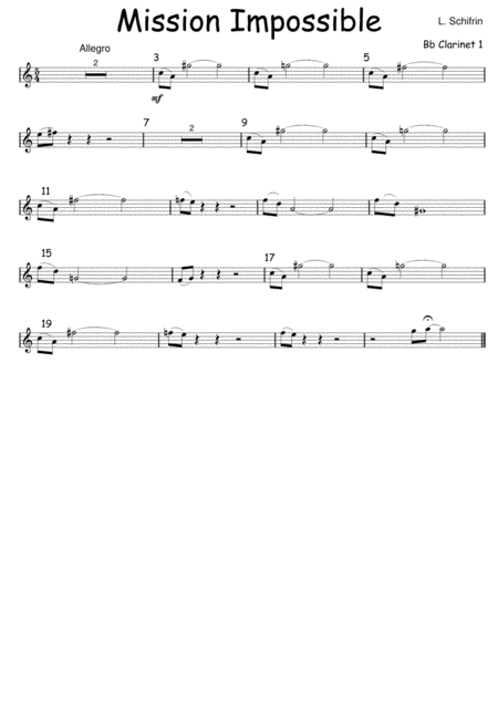 Free Sheet Music Mission Impossible Theme