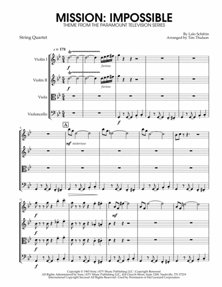 Mission Impossible Sheet Music