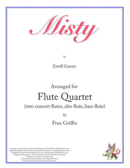 Misty For Flute Quartet Sheet Music