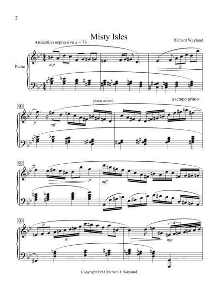 Free Sheet Music Misty Isles