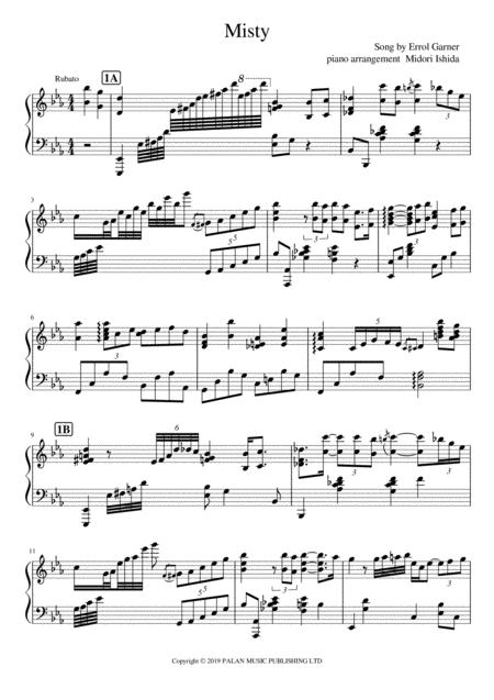 Free Sheet Music Misty Piano Arrangement