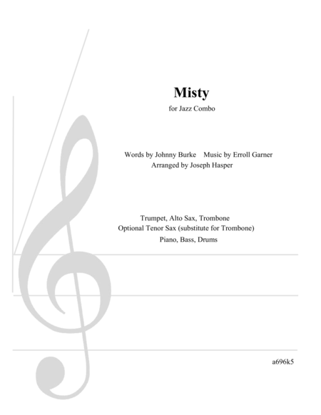 Misty Stock Arrangement For 3 Horns And Rhythm Section Sheet Music