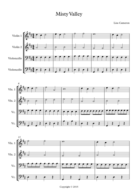 Misty Valley String Ensemble Sheet Music