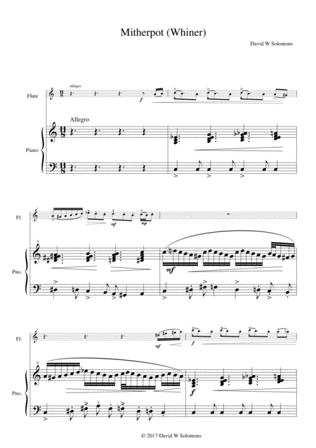 Free Sheet Music Mitherpot Or Whiner For Flute And Piano