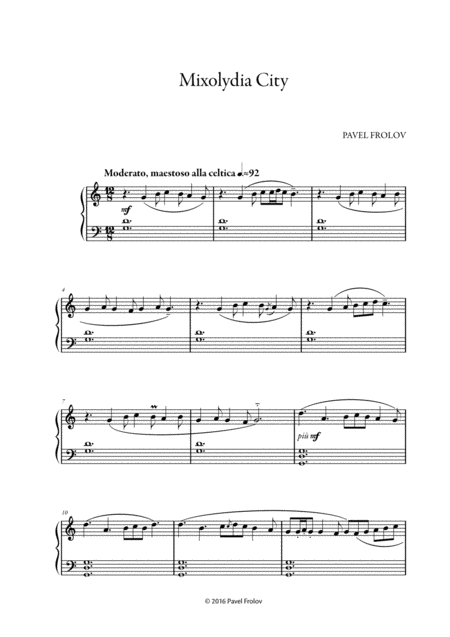 Free Sheet Music Mixolydia City