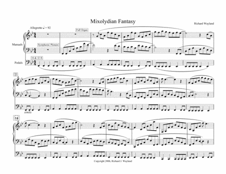 Free Sheet Music Mixolydian Fantasy