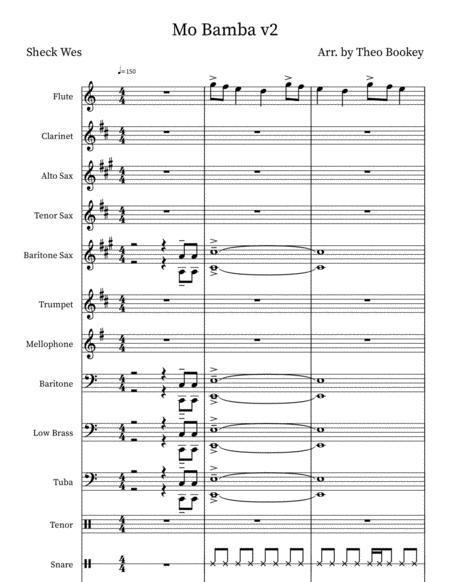 Mo Bamba For Pep Band Sheet Music