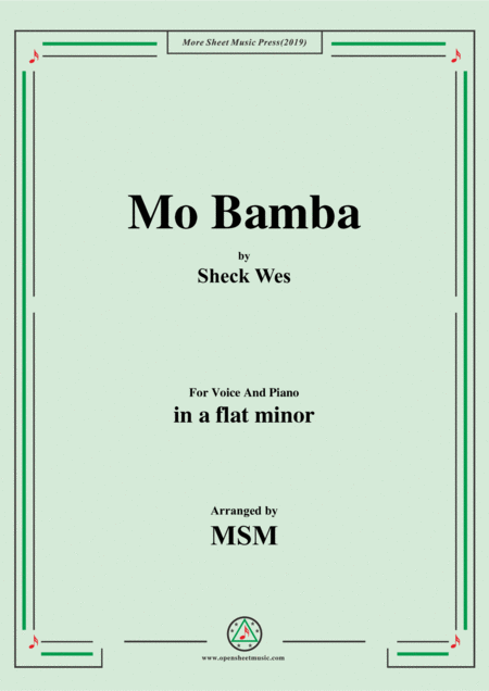 Mo Bamba In A Flat Minor For Voice And Piano Sheet Music