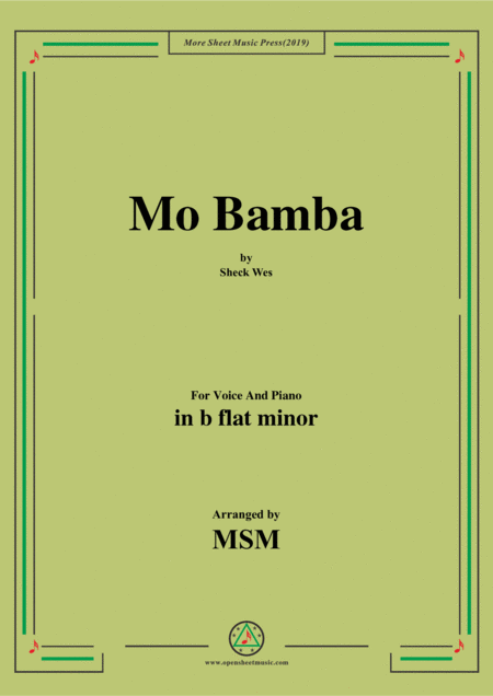 Mo Bamba In B Flat Minor For Voice And Piano Sheet Music