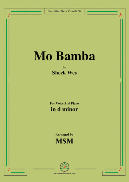 Mo Bamba In D Minor For Voice And Piano Sheet Music