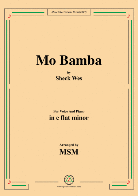 Free Sheet Music Mo Bamba In E Flat Minor For Voice And Piano