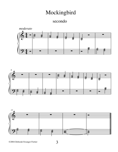 Free Sheet Music Mockingbird Secondo