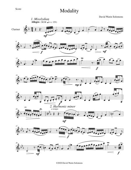 Modality For Clarinet Solo Sheet Music