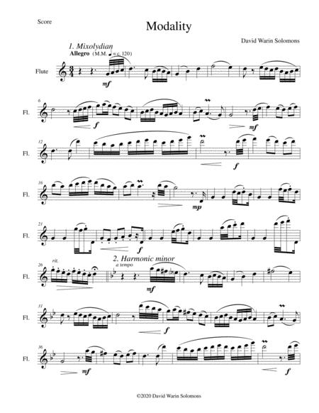 Free Sheet Music Modality For Flute Solo