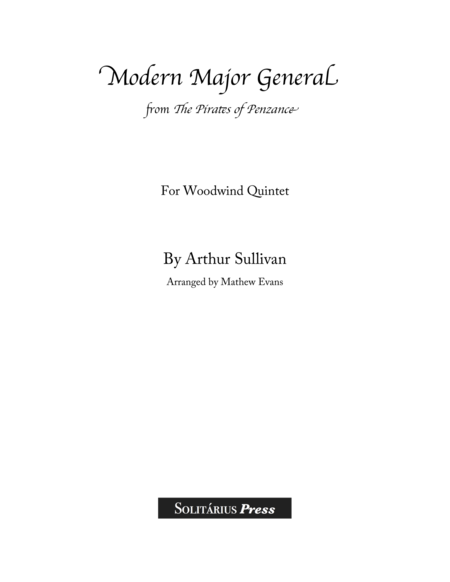 Free Sheet Music Modern Major General For 5 Winds