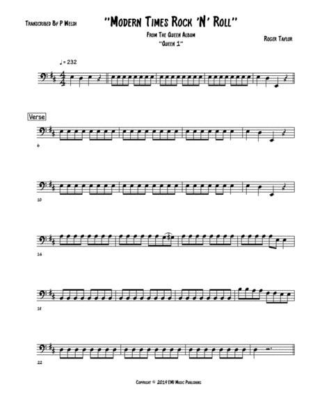 Modern Times Rock N Roll Bass Guitar Tab Sheet Music