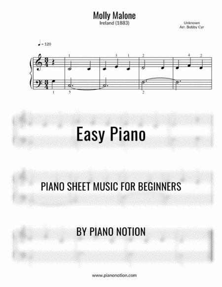 Molly Malone Easy Piano Solo Sheet Music