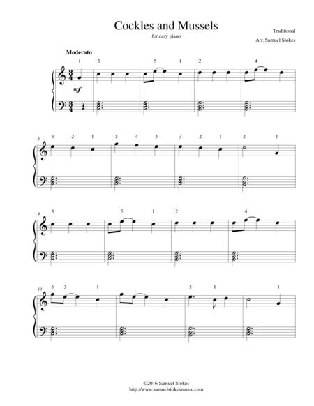 Molly Malone For Easy Piano Sheet Music