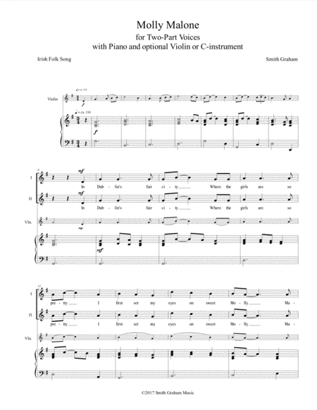 Molly Malone Two Part Sheet Music