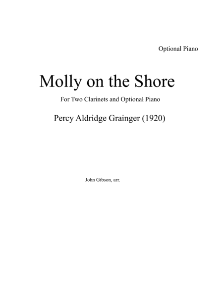 Free Sheet Music Molly On The Shore 2 Clarinets