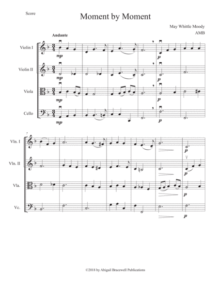 Moment By Moment Sheet Music