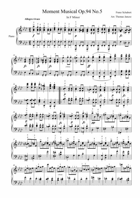 Free Sheet Music Moment Musical Op 94 No 5