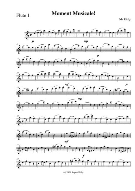 Moment Musicale For Flute Choir Sheet Music