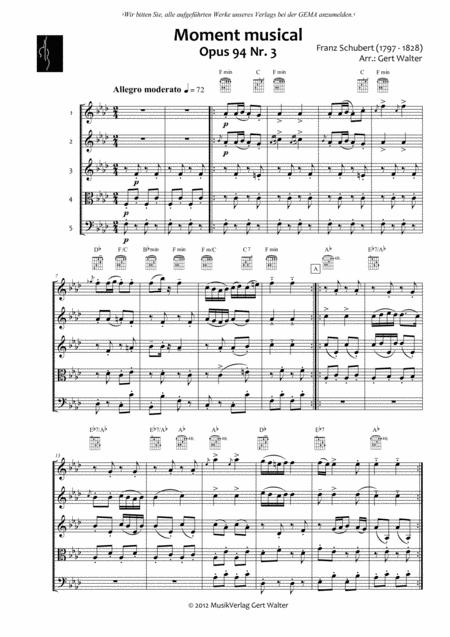 Free Sheet Music Moment Musicale
