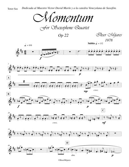 Free Sheet Music Momentum Op 22 Tenor Sax