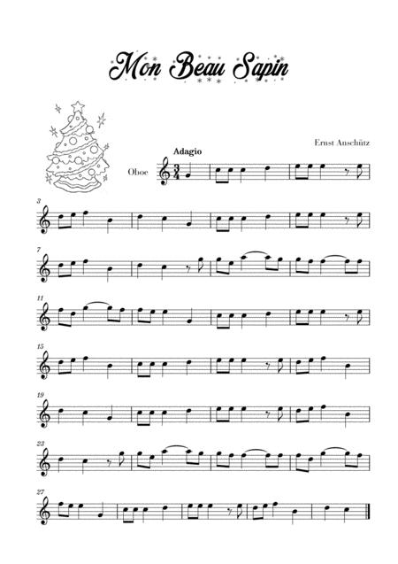 Mon Beau Sapin For Oboe Sheet Music