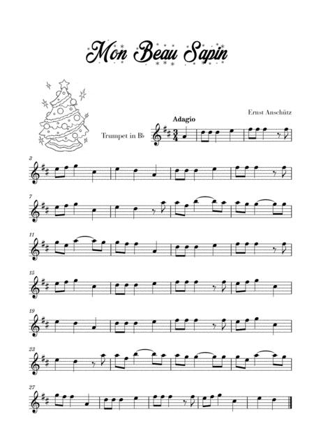 Free Sheet Music Mon Beau Sapin For Trumpet