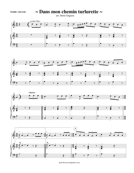 Mon Chemin Turlurette Partition De Piano D Accompagnement Sheet Music