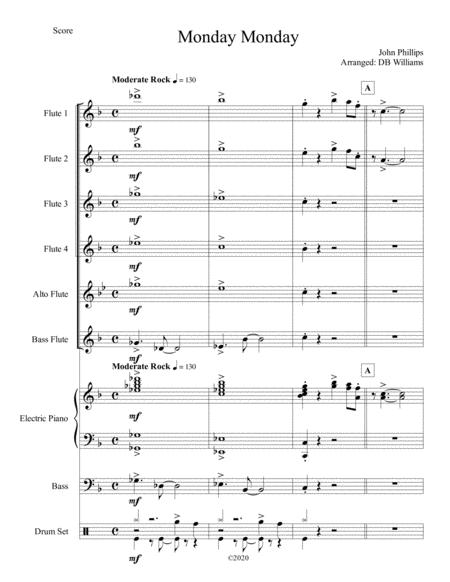 Monday Monday Flute Choir Sheet Music