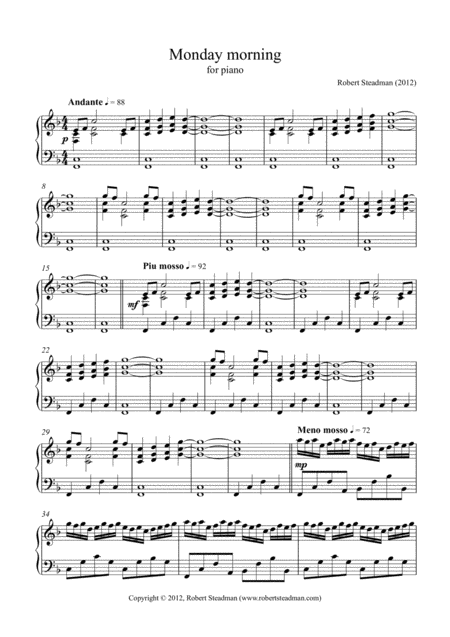 Monday Morning Sheet Music