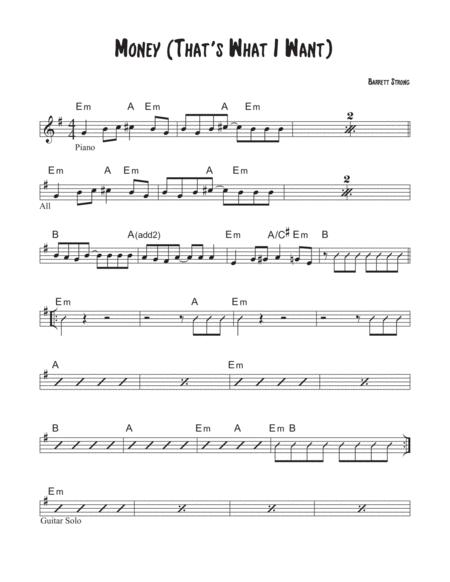 Money Thats What I Want Sheet Music