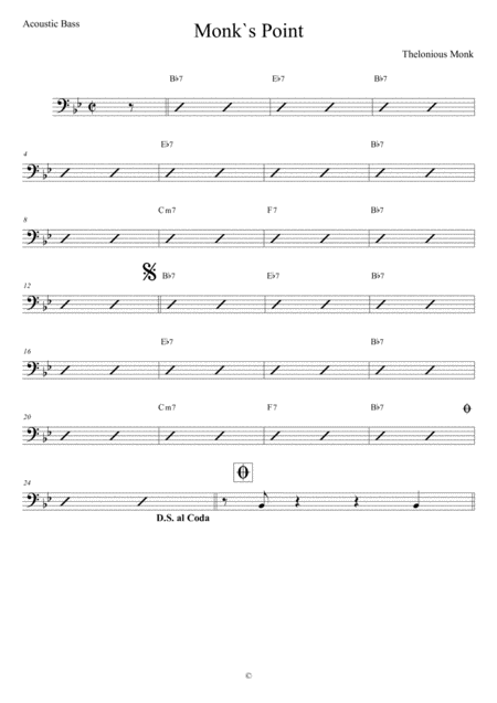 Monks Point Acoustic Bass Sheet Music