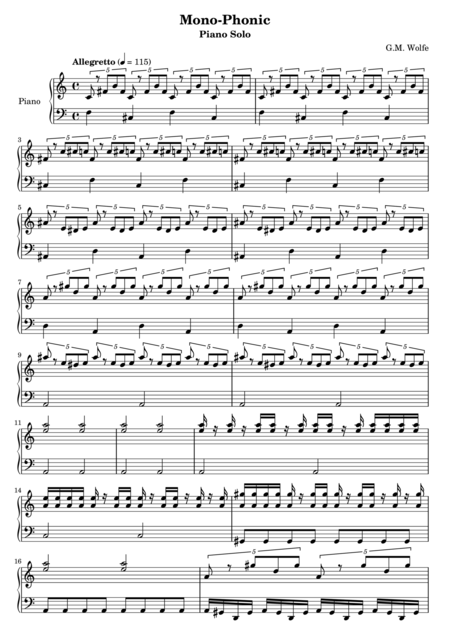 Free Sheet Music Mono Phonic