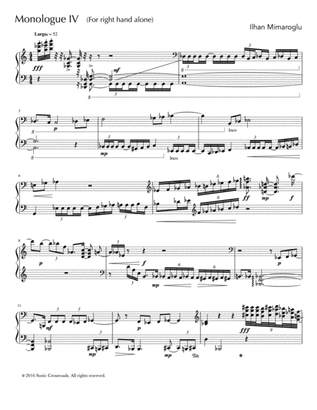 Free Sheet Music Monologue Iv