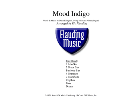Free Sheet Music Mood Indigo Jazz Band