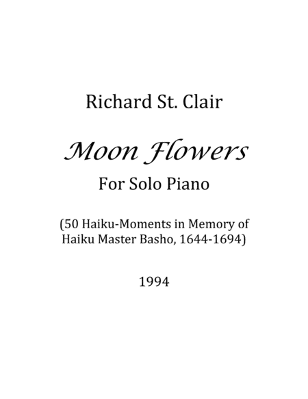 Free Sheet Music Moon Flowers For Solo Piano 1994