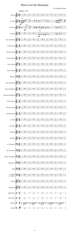 Free Sheet Music Moon Over The Mountain