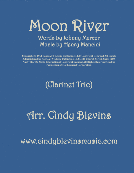 Moon River Arranged For Clarinet Trio Sheet Music