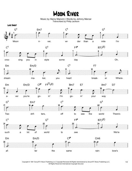 Moon River Sheet Music In G Sheet Music