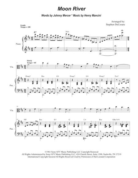 Moon River Viola Solo And Piano Sheet Music